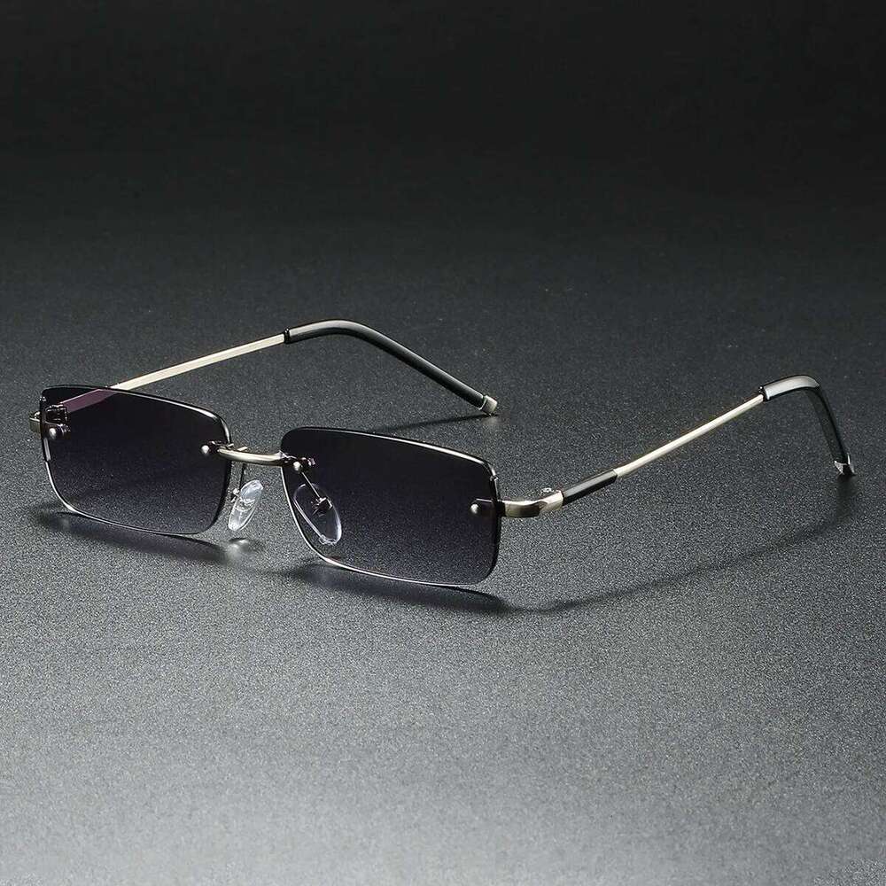 2025 Fashion Small Sun Glasses for Men Retro Rectangular Sunglasses Rimless Brand Z260127