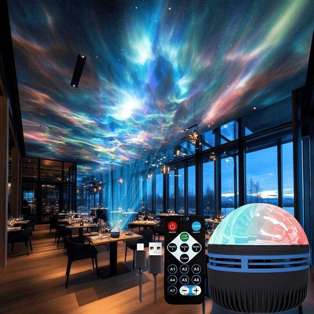 LED Night 7 Colors Starry Sky Projector Northern Aurora Ambient Light with Remote USB Auto Rotate for Bedroom Decor Z260127
