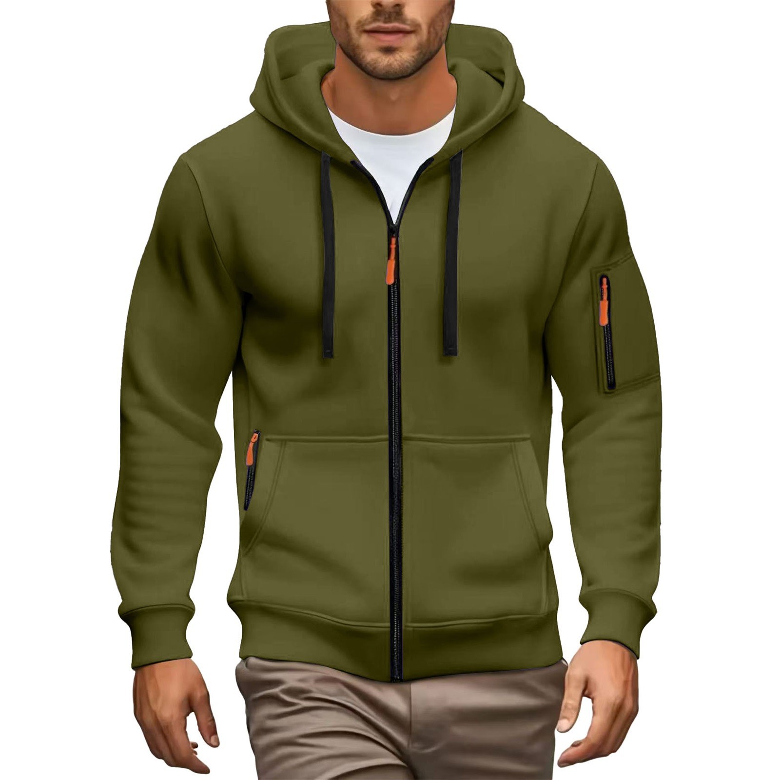 Free Shipping 2026 new men's hoodie hooded zipper cardigan men's sports and leisure coat hot sale size s-3xl