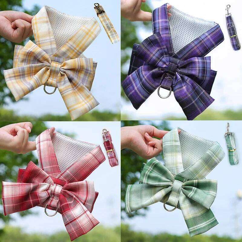 Pet Dog Cat Fashion Cotton Vest Harness Leash Set Cute Panda Print Adjustable Soft Vest Small Pet Puppy Outdoor Walking Strap, Everyday Casual Wear fo