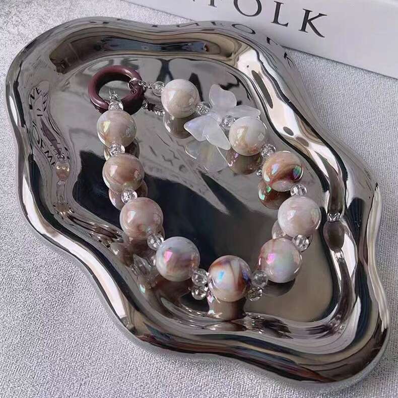 New Korean Style Ins Mixed Color Bowknot Beaded Phone Case Pendant Bag Keychain DIY Gradient Beads S260126