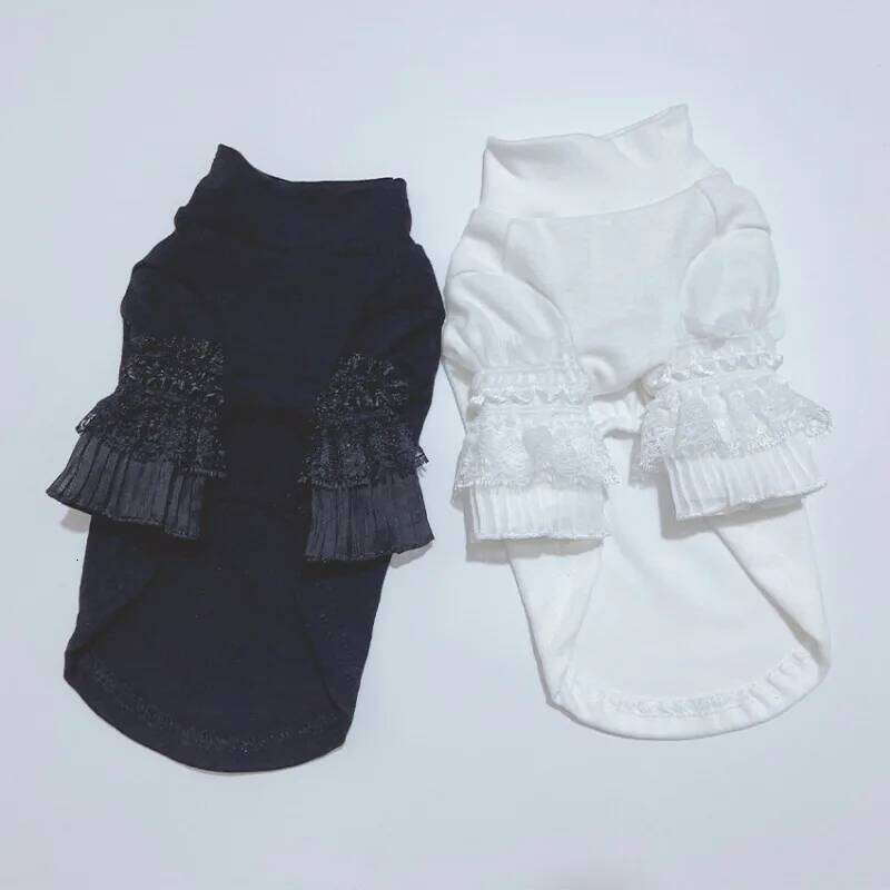 Pure Pet Clothes White Puppy Cat Teddy Spring Autumn New Bottoming Shirt Girl Shirts Dog Cloths XJ260127