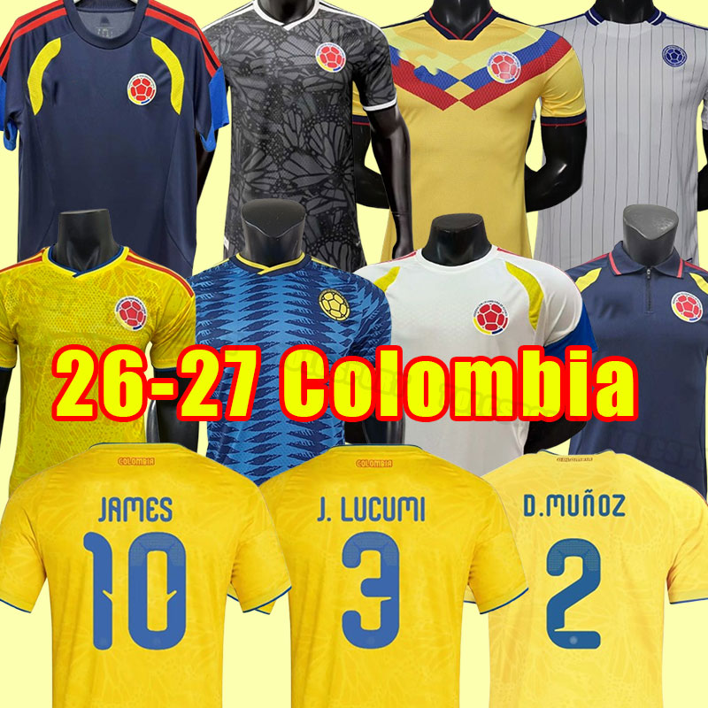 2026 2027 Colombia #10 JAMES Soccer Jerseys 26/27 Home #9 FALCAO #11 CUADRAD GUARIN DUVAN L.DIAZ SANCHEZ National Team VALDERRAMA Football away training player VERSION