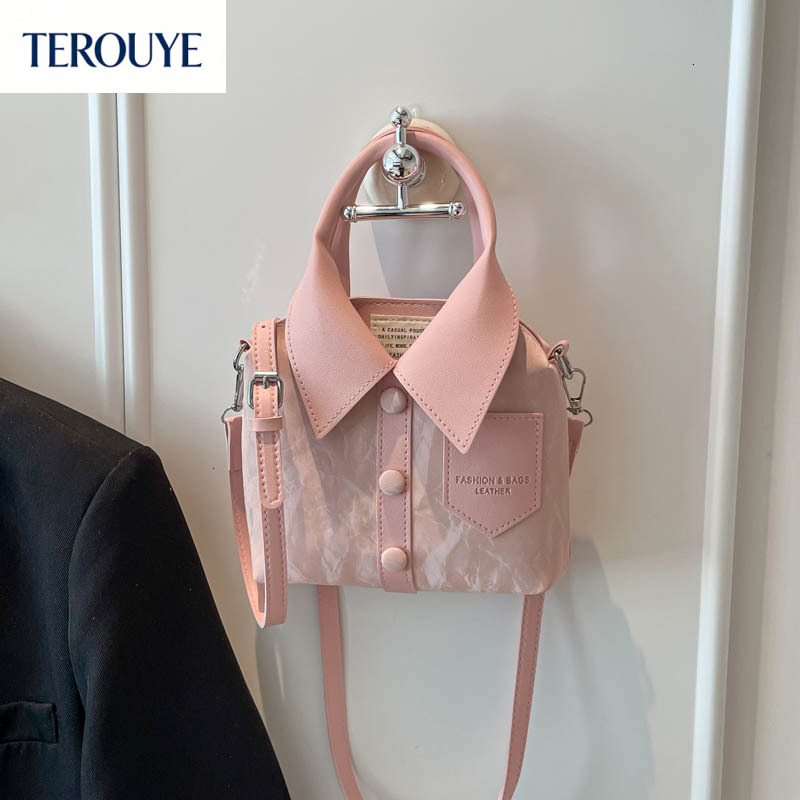 TEROUYE Korean style niche personalized design women's handbag autumn and winter new fashion casual shirt bag simple fashion handbag luxury