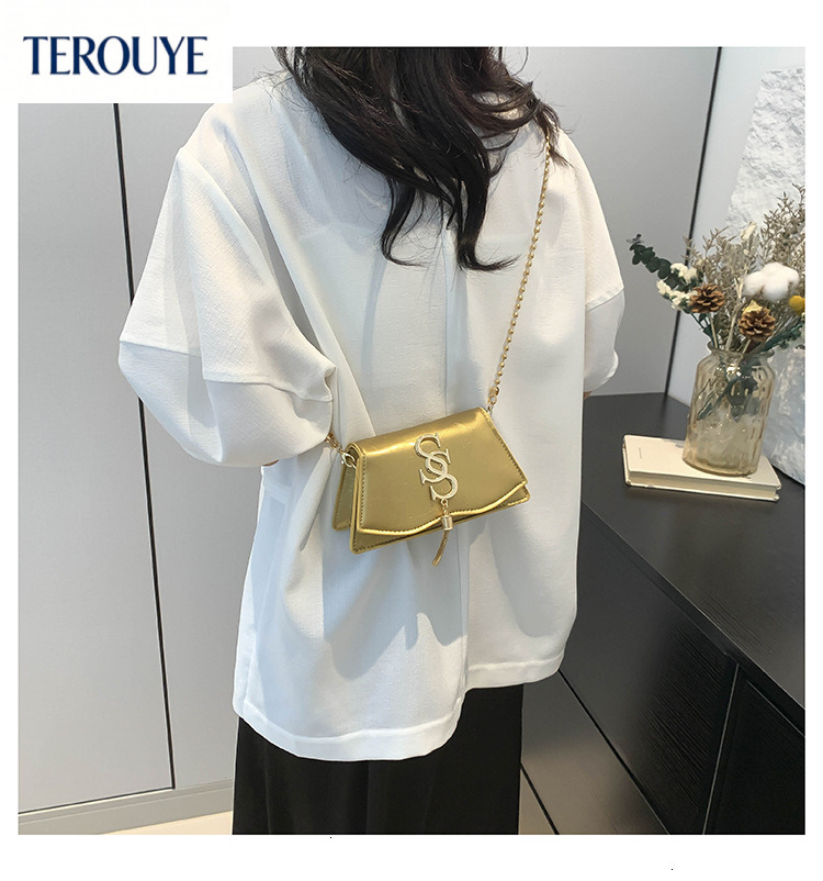 TEROUYE Minimalist letter personalized design shoulder bag autumn and winter new fashion trend style casual retro women's armpit bag luxury