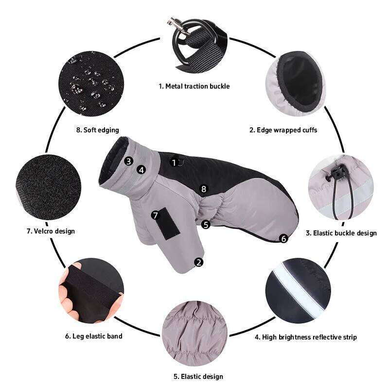 New Autumn Reflective Warm Dog Clothes Down With Thickening Waterproof Winter Cotton Jacket For Pet Dogs XJ260127