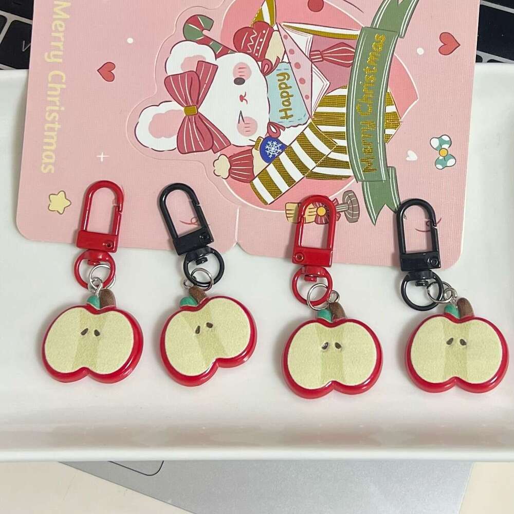 Ins Style Cute Red Apple Keychain Girly Best Friend Pendant Gift Fun Backpack Accessory S260126