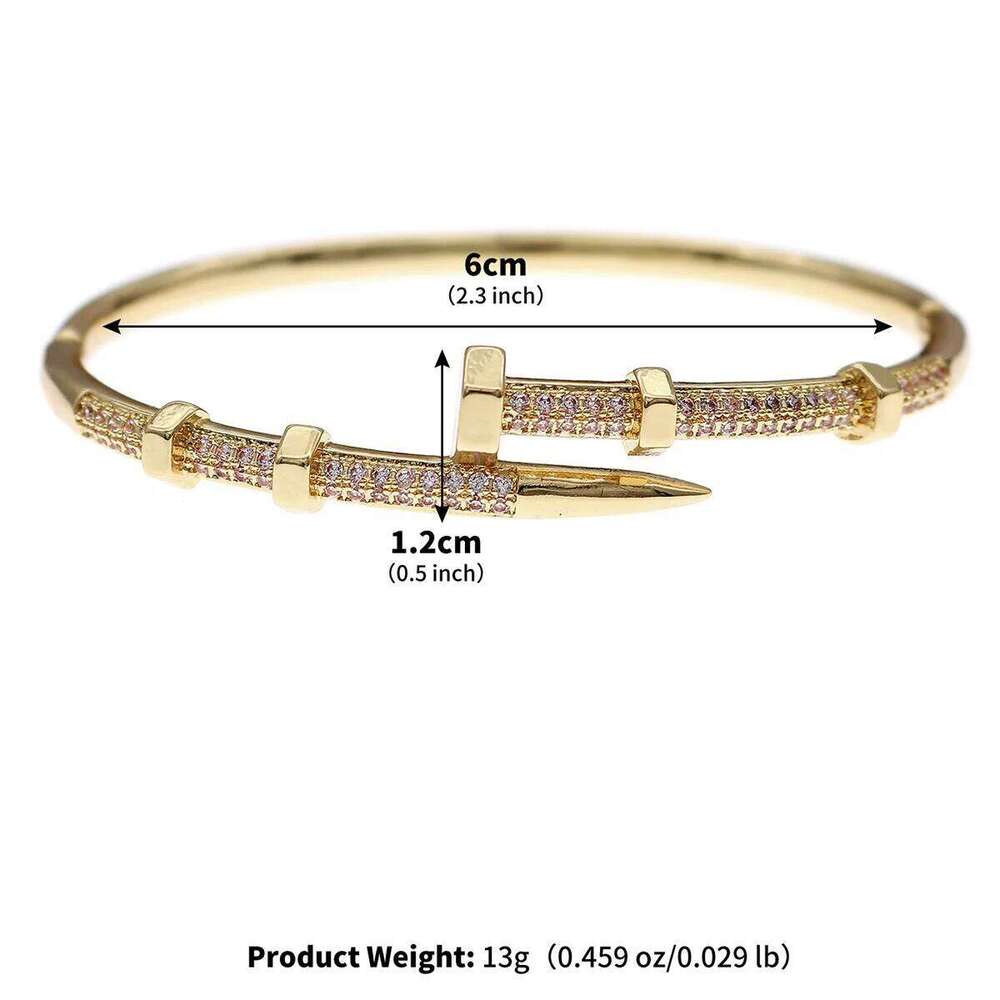 Efily Bridal Trendy Stainless Steel Classic Woman's Daily Bangle Nail Bracelet Brand Elegant Jewelry As Gifts XJ260127