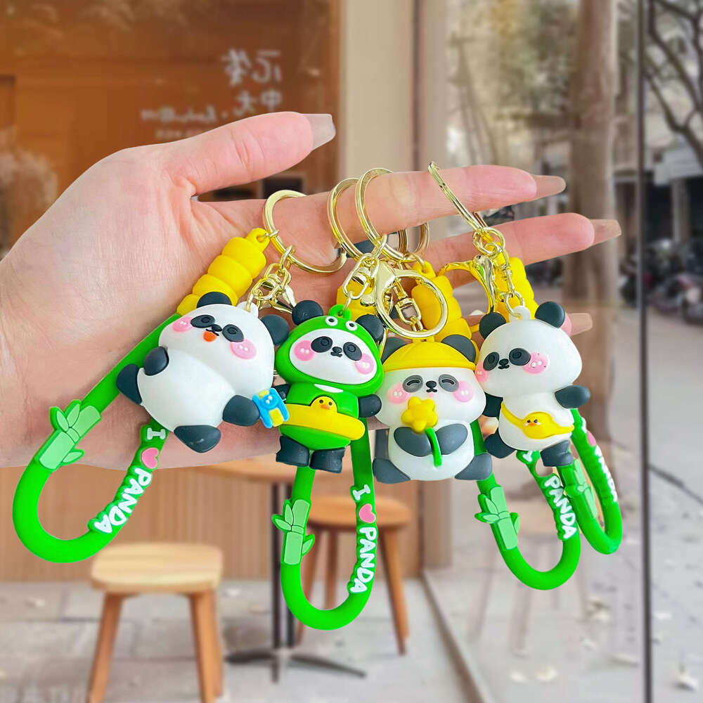 National Trend Premium Panda Plush Keychain PVC Soft Rubber Pendant Cartoon Creative Accessories Wholesale S260126