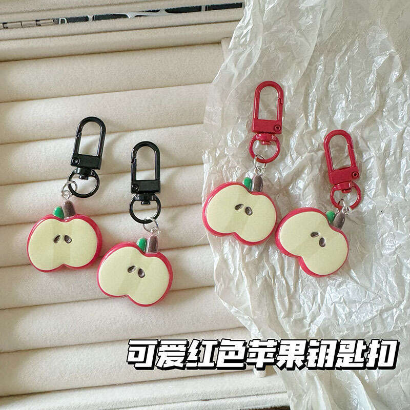 CE18 Cute Red Apple Keychain Girly Best Friend Pendant Gift Fun Backpack Accessory S260126