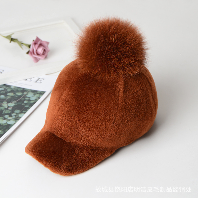 Hat for Women Internet Celebrity Style Ins Trend Plush Knitted Hat Thickened for Autumn and Winter Korean Version Casual Versatile Duckbill CapLJ20110