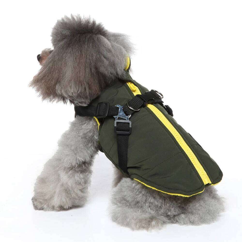 Adjustables Thicken Warm Harness Coat Waterproof Windproof Dog Jacket Autumn Winter Pet Clothes For Outdoor XJ260127
