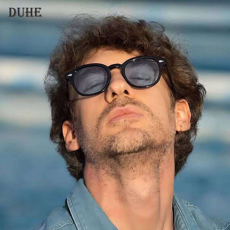 DUHE Retro Rivet Round Men's New Fashion Brand Small Frame Outdoor Women's Blue Yellow Driving Sunglasses Z260127