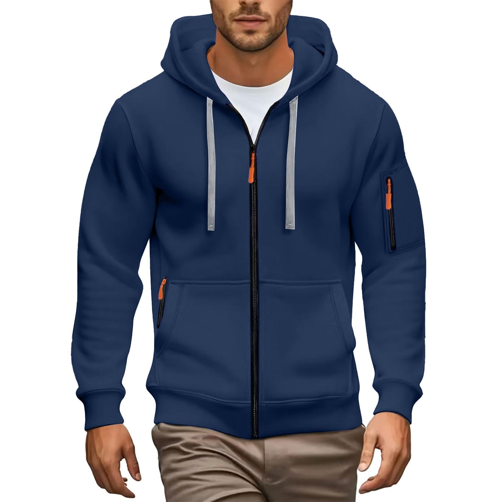 Free Shipping 2026 new men's hoodie hooded zipper cardigan men's sports and leisure coat