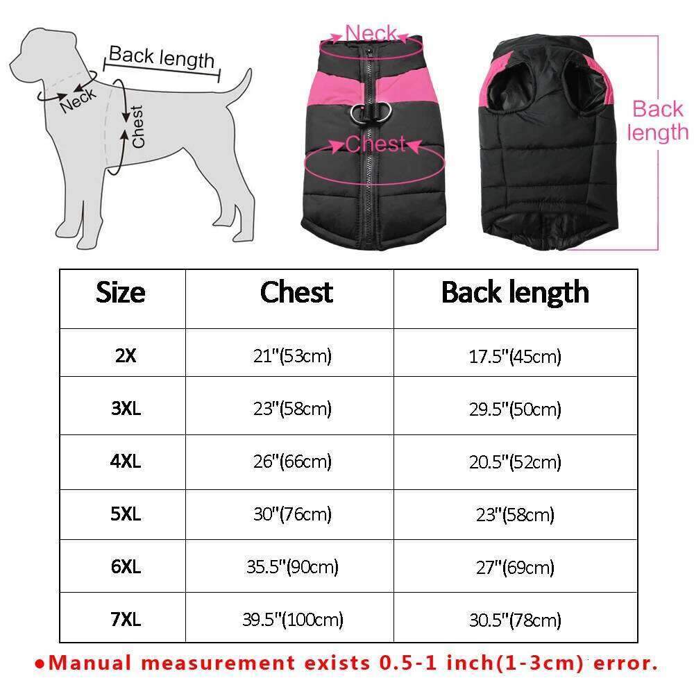 Large For French Bulldog Winter Pet Clothes Coat Ropa Perro Golden Retriever Labrador Dog Clothing Jacket 2XL-7XL XJ260127