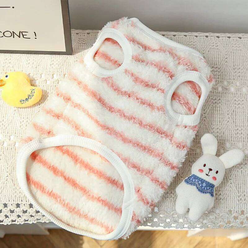 Flannel Thermal Vest Dogs Warm Fleece Jacket For Puppies Hairless Cats Small Breeds Autumn Winter Cozy Pet apparel XJ260127