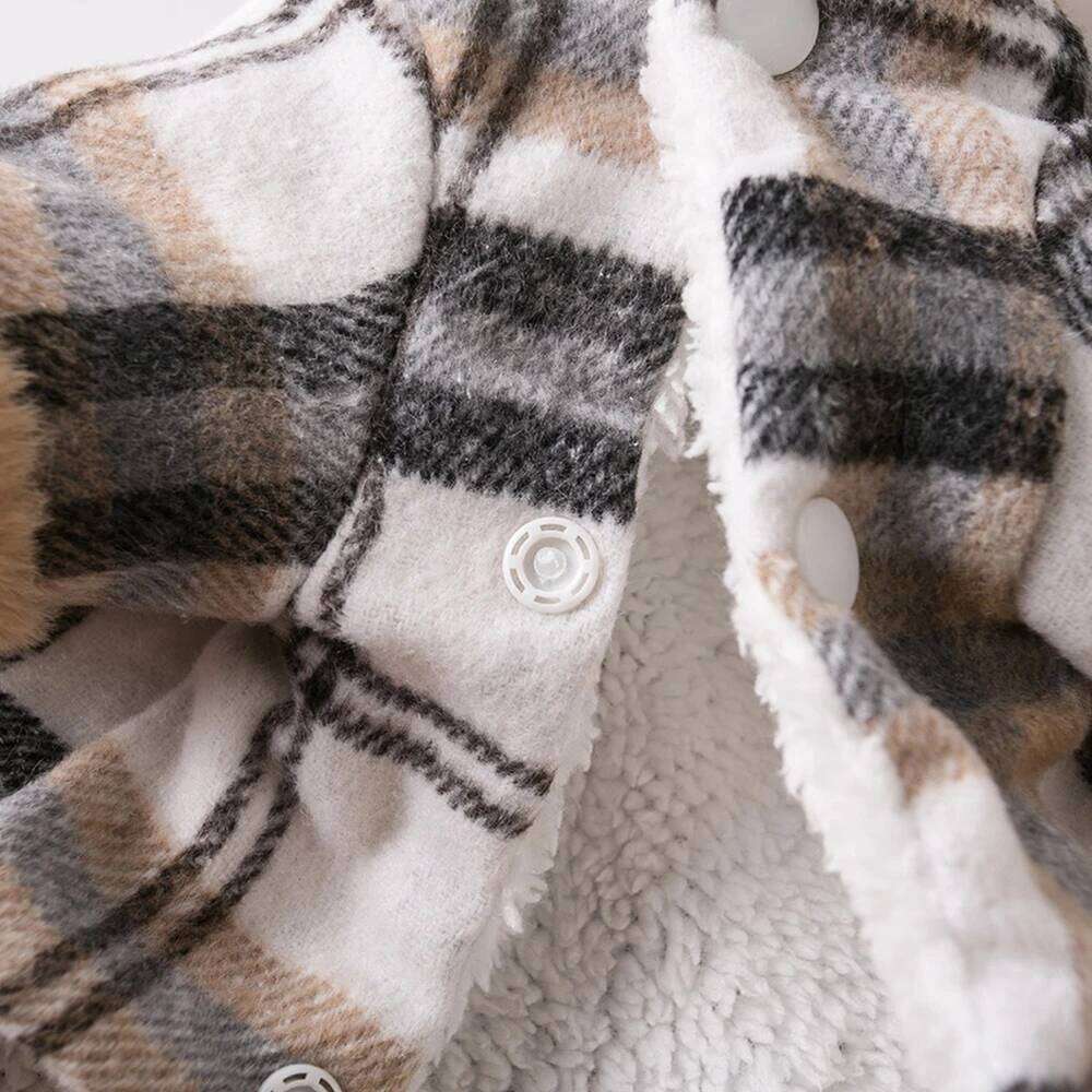 Autumn with D-Ring Warm Plaids Jacket The Dog Face Small Dogs Cat Pet Clothes Winter Coat XJ260127