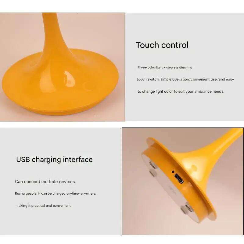 Modern popular simple mushroom ins cream style bedroom bedside atmosphere small waist creative lamp Z260127