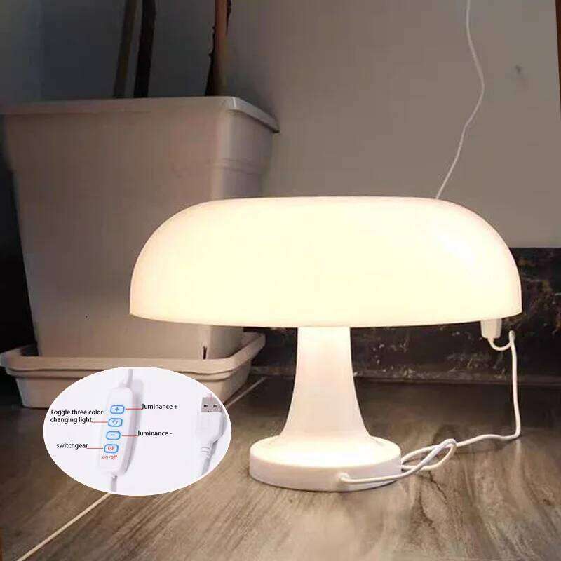 Classic Mushroom Desk Bedroom Bedside Danish Orange Decorative Modern Bauhaus Art Table Lamp Z260127