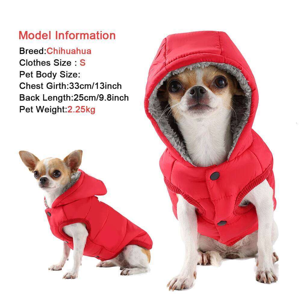 Winter Pet Puppy Clothes Hooded Jacket For Small Medium Dogs Cats Waterproof Thick Dog Coat Hoodie With D-ring Chihuahua Outfits XJ260127