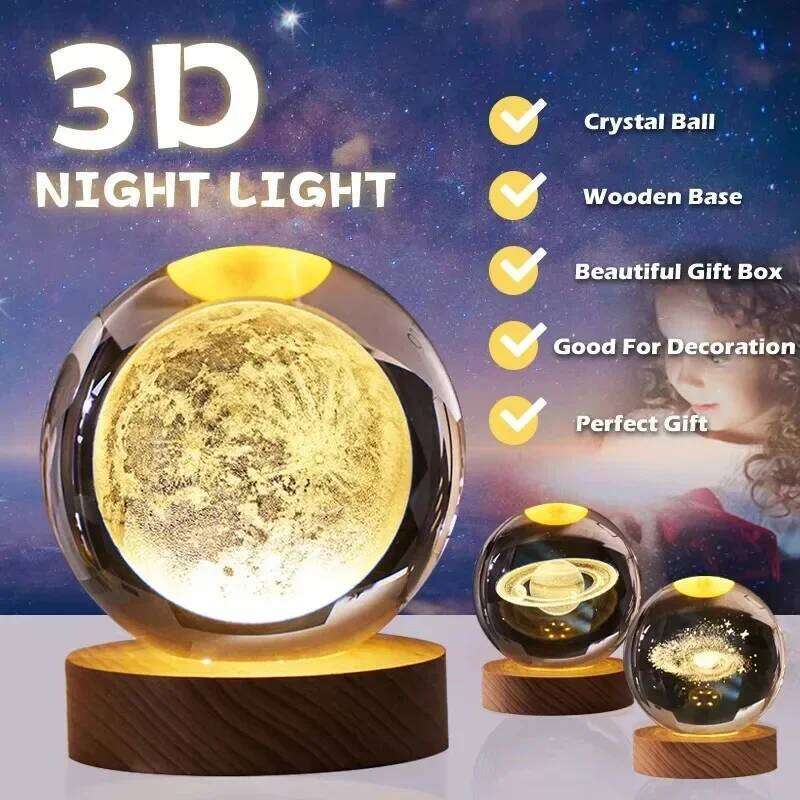 Crystal Ball LED Galaxy Children Lamp For Bedroom Ambient CreativeGift Night Light Led LightChristmas Z260127