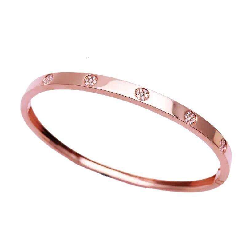 585 Purple Inlaid Crystal Glossy Bracelets for Women14K Rose Gold Exquisite Glamour Fashion Wedding Jewelrysend girlfriend XJ260127