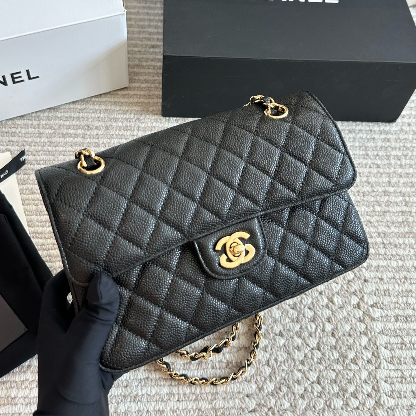 designer shoulder bags classic gold buckle classic flap diamond patterned chain shoulder strap sheepskinflap bag crossbody shoulder bag black caviar