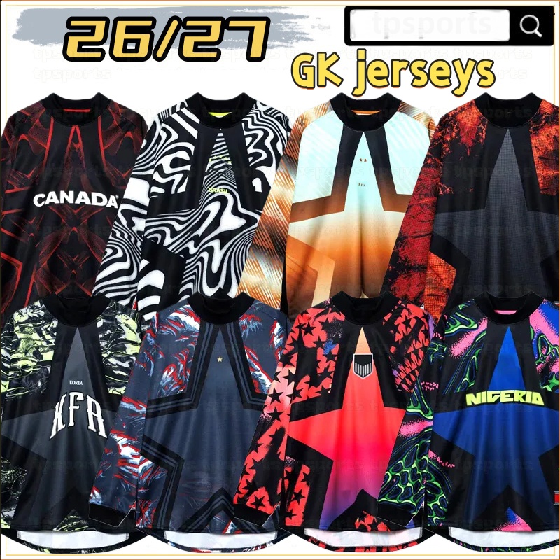 2026 Hollywood Keepers Soccer Jerseys England francia national team GK Long sleeves football shirts multicolored Tops Brazil Korea Canada Nigeria Holland