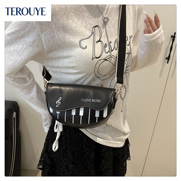TEROUYE bag Autumn/Winter New Korean Personalized Piano Note Bag Fashion Trend Style Elegant and Simple Women's Shoulder Bag