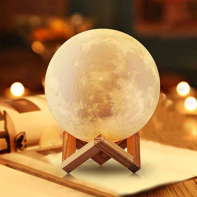 LED Moon Lamp 3D Printing Moonlight 8cm Battery Powered Star Bedroom Decoration Night Light Children's DayGift Z260127
