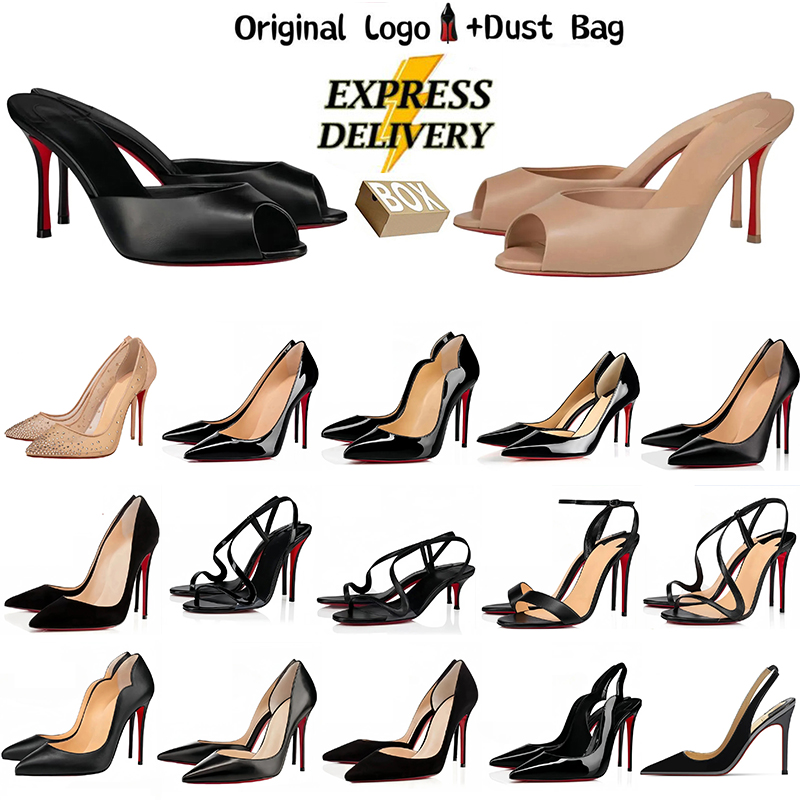 2026 With box Designer heels Brand Women High Heels Red Shiny Bottom heels 8cm 10cm 12cm black Stiletto Genuine Leather High Heels Summer Sandals Womens Pumps
