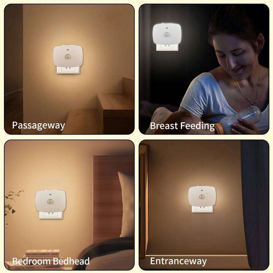 EU/US Plug LED Light with Motion Sensor PIR Human Induction Bedside Lamp For Bedroom Hallway Stair Night Lights Z260127
