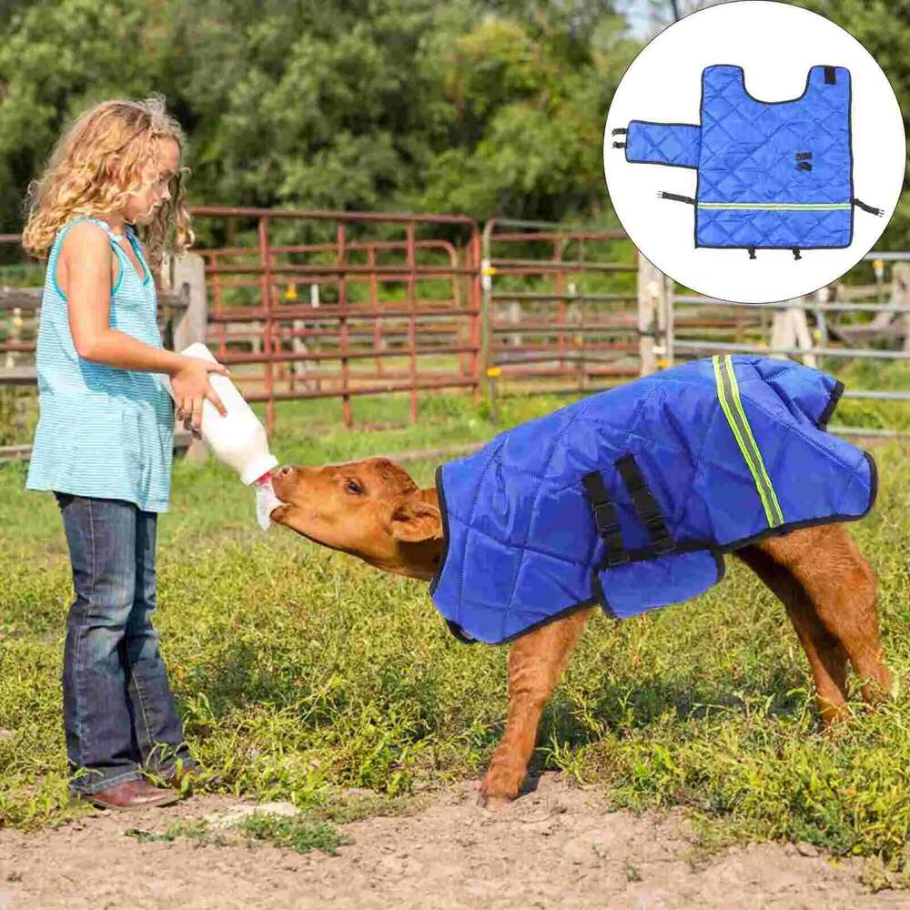 Warm Fleece Blanket Jacket for Ranch Animals Winter warm Clothing Calf Vest Goat Coat Cow baby Thickened Soft Fluffy Bedspread XJ260127