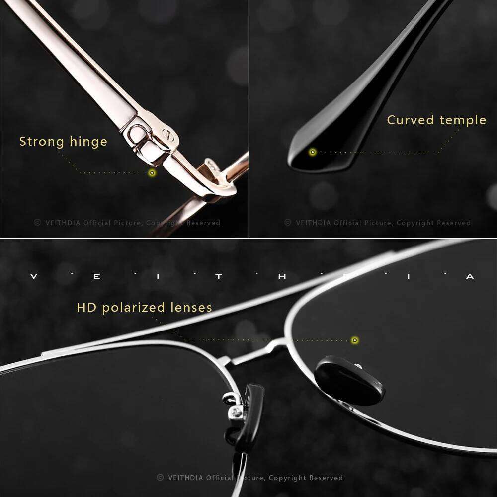 VEITHDIA Brand Sunglasses Classic Fashion Men Women Polarized Mirror UV400 Lens Outdoor Eyewear Accessories For Male/Female 8259 Z260127