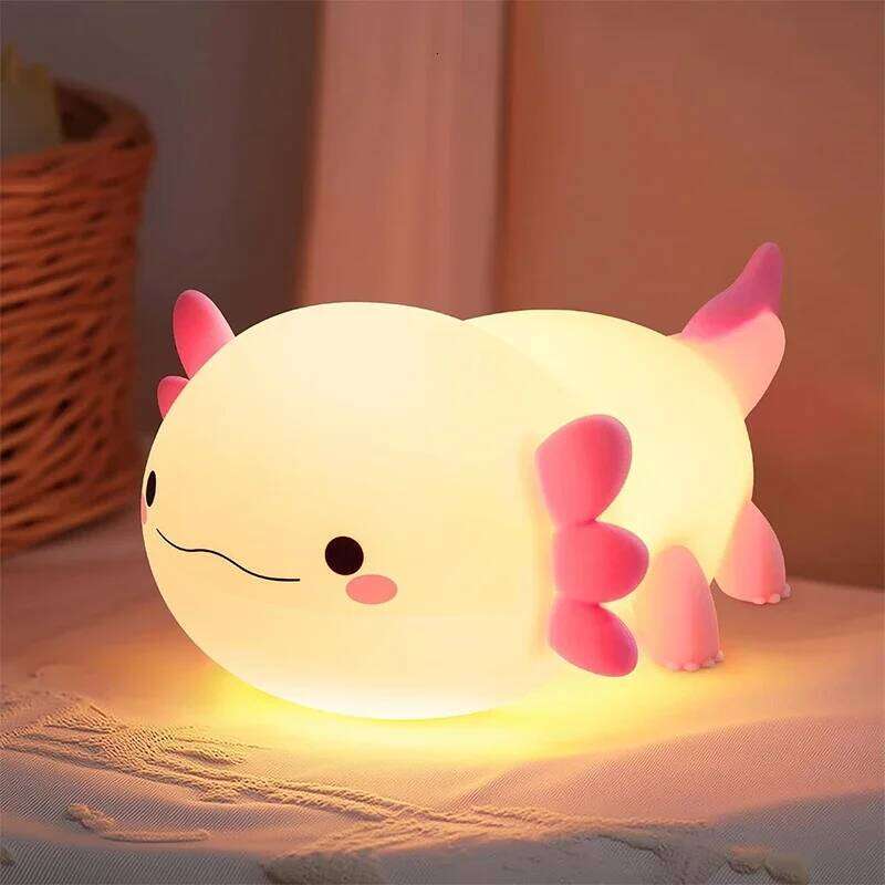 Soft Silicone Night Light - USB Rechargeable Touch Control 3-Level Dimmable Bedside Lamp for Nursery, Kids, Babies & Gift Decor Z260127