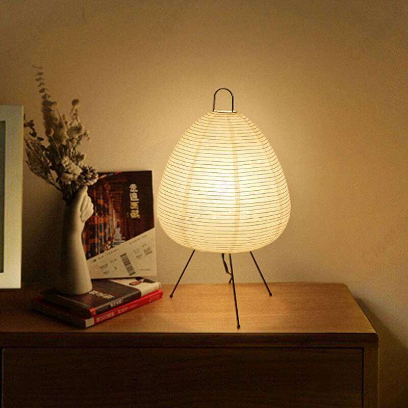 Design Tripod Rice Paper Table Japanese Style Lantern Led Desk Lamp for Bedroom Z260127