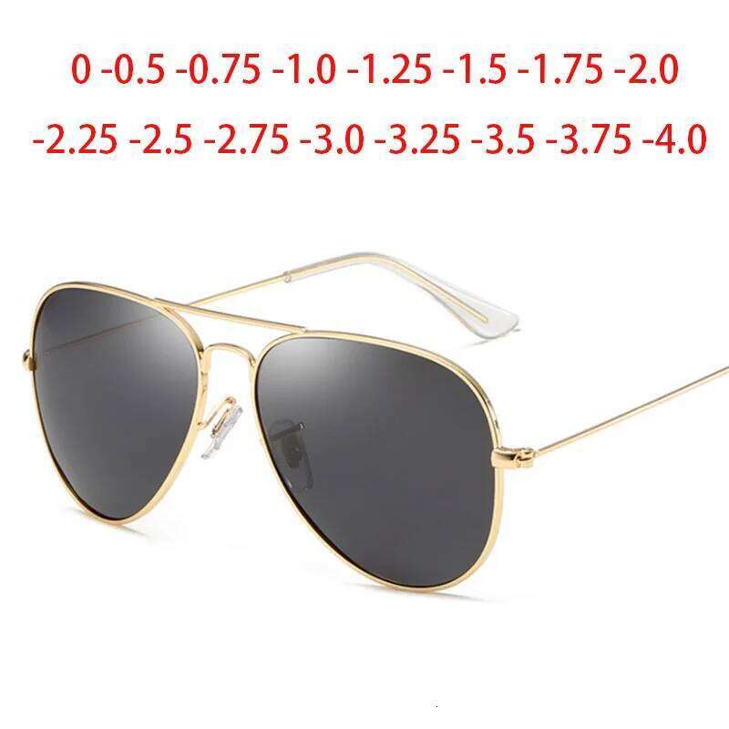 Metal Pilot Sunglasses Women/Men Classic Polarized Prescription Glasses 0 -0.5 -0.75 -1.0 -1.25 -2.0 -2.5 -3.0 -4.0 Z260127