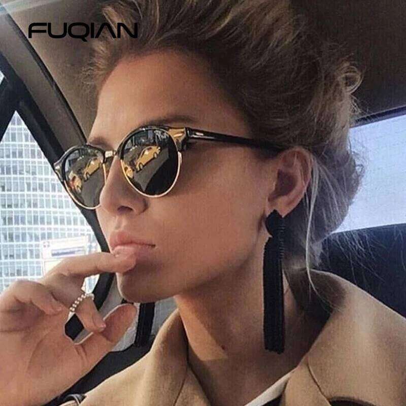 Classic Round Polarized Sunglasses Men Women Brand Retro Half Frame Sun Glasses Vintage Driving Vacation Eyewear UV400 Z260127