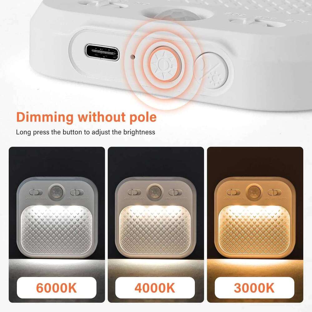 1-4 Pack Motion Sensor LED Rechargeable Stick-on Magnet Night Lamp for Bedroom Stairs Cabinet Hallway Kitchen Light Z260127