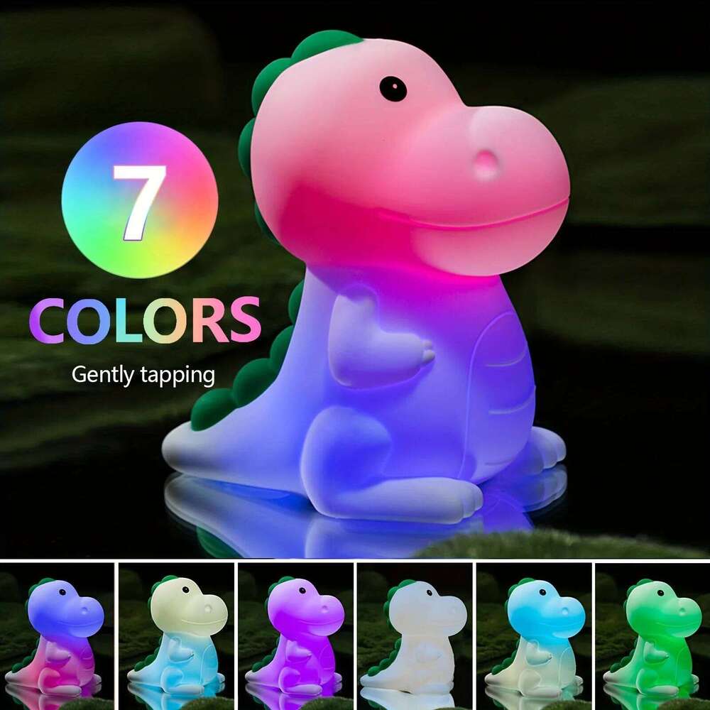 LED Dinosaur nightlight Cute cartoon animal children's room decoration Bedroom lamp USB rechargeable birthday gift Z260127