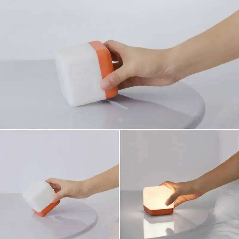 Flip Timing LED Square Nightlight Bedroom Night Table Floor Energy Saving Bedside Lamp Home Decor Decorative Luminaire Z260127