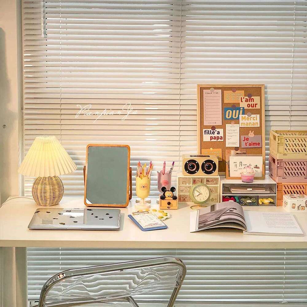 LED Fabric Pleated Lampshade Light Retro Rattan Strip USB PLUG Bedroom Bedside Desk Lamp Indoor Home Decoration Lighting Z260127