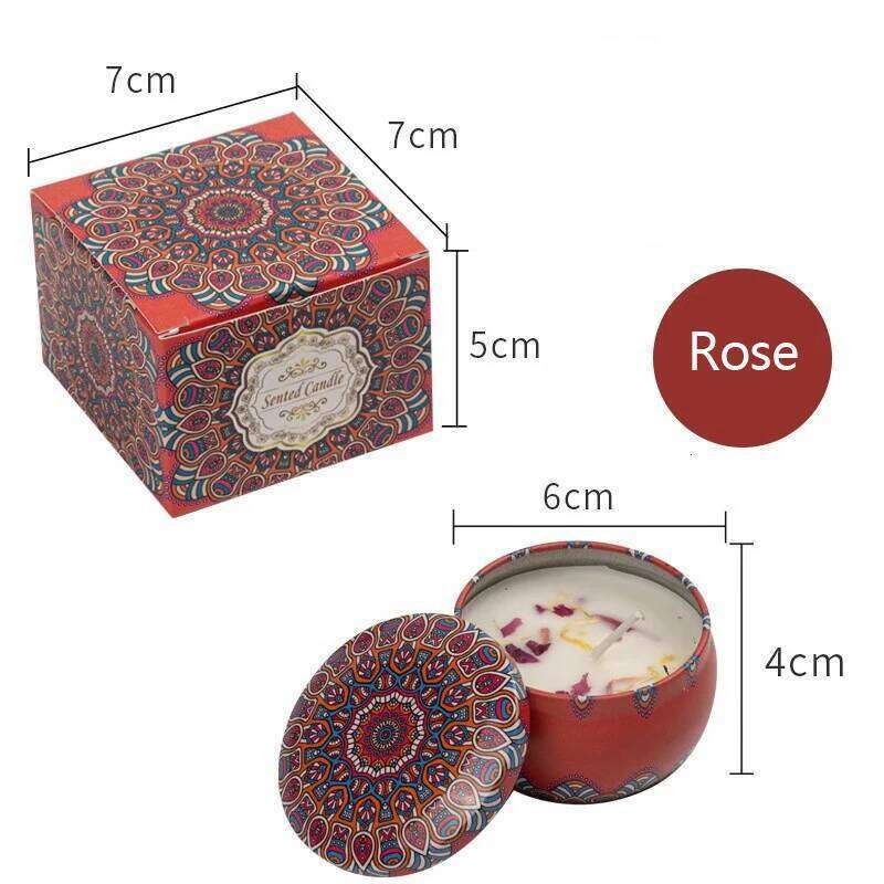1pc Candles Iron Box Soy Wax Scented Dried Flower Aromatherapy Birthday Candle Home Hotel Wedding Decoration Y260127