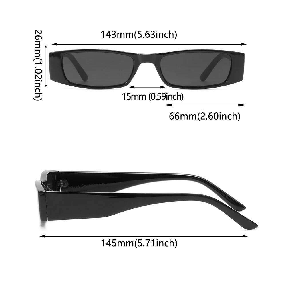 Small Rectangle Sunglasses Fashion Retro Square Narrow Frame UV400 Sun Glasses Trendy Vintage Streetwear Unisex Eyewear Shades Z260127