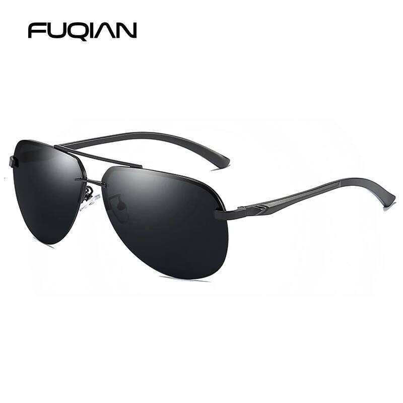 Fashion Rimless Pilot Polarized Sunglasses Men Women High Quality Aluminum Magnesium Sun Glasses Male Classic Driving Shades Z260127