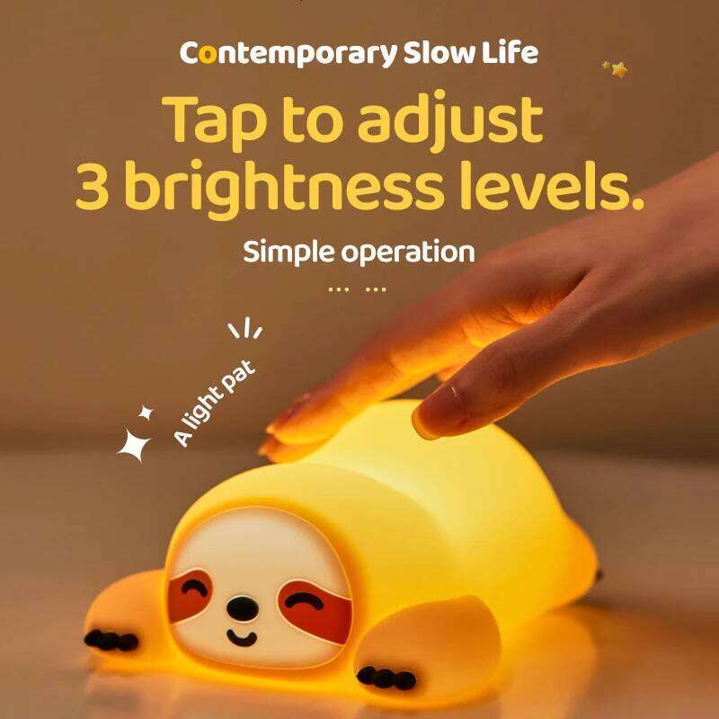 Kids Night Light | Cute Sloth Animal LED Touch Lamp USB Rechargeable Dimmable with 30-Min Timer Portable Bedside Decor Gift Z260127