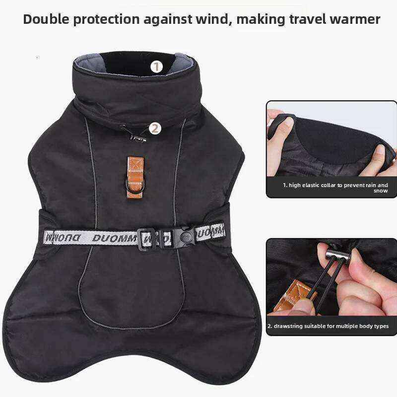 Thick Warm Reflective Clothing Medium Large Windproof Winter Dog Jacket Cold Proof Back Protection Fleece Pet Coat XJ260127