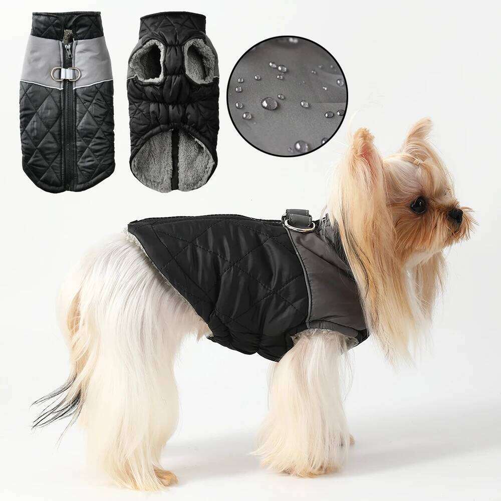 Warm Dog Clothes For Small Medium Dogs Cat Windproof Waterproof With D-ring Elasticity Puppy Jacket Yorkshire Pet Fleece Costume XJ260127