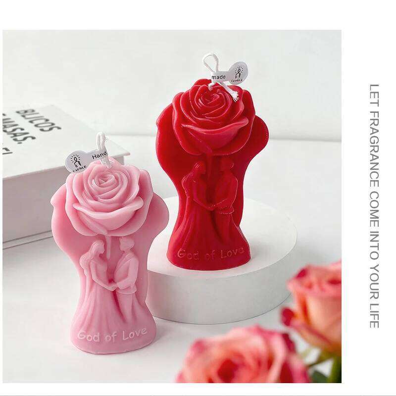 Rose Shaped Scented Candles for Valentine's Day, Creative Ornaments, Romantic Wedding Decoration, Gifts Y260127