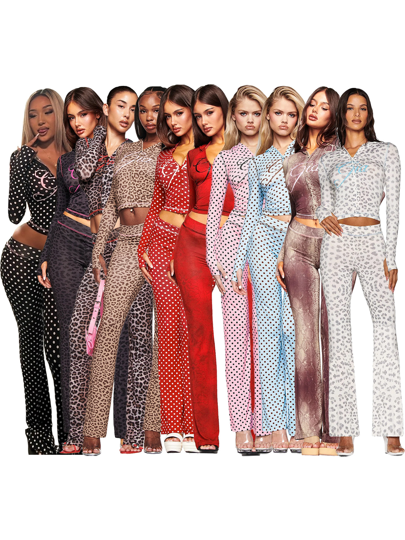 i am gia pants womens tracksuit piece set designer sports suit for women flared zipup long sleeve high quality spring top low waist micro social outfits for 2 piece set